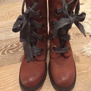 FLUEVOG EAST END GLADSTONE MID-CALF LACE-UP BOOT